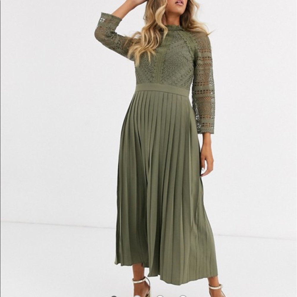 asos Little Mistress dress in khaki